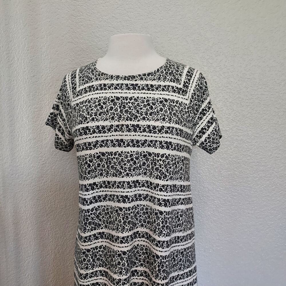 J. Jill Wearever Collection Black & White Paisley Casual Shift Dress Size S - Picture 2 of 11